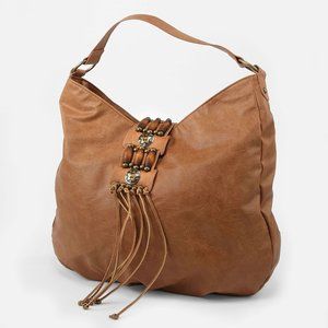 Mossimo Fringe Beaded Hobo Bag